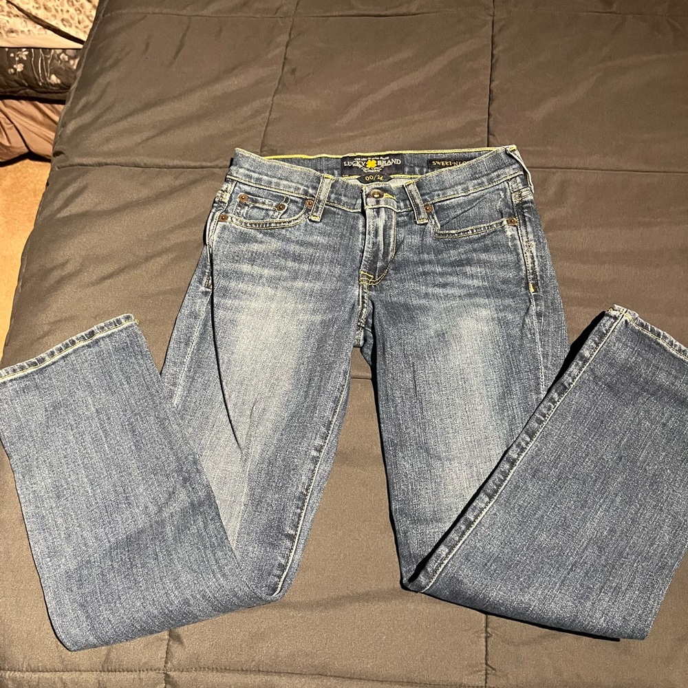 Lucky Brand Women's Low Rise Cropped Blue Jeans